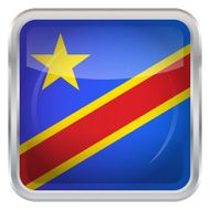 Glossy Button - Flag of Democratic Republic the Congo