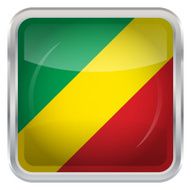 Glossy Button - Flag of Congo N3