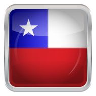 Glossy Button - Flag of Chile N3