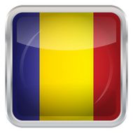 Glossy Button - Flag of Chad N3