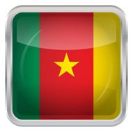 Glossy Button - Flag of Cameroon N3