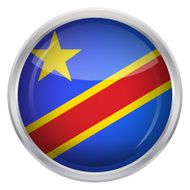 Glossy Button - Flag of Democratic Republic the Congo N2