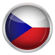 Glossy Button - Flag of Czech Republic N3