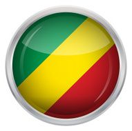 Glossy Button - Flag of Congo N4