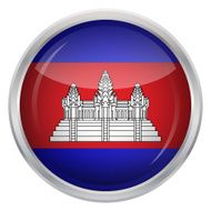 Glossy Button - Flag of Cambodia N3