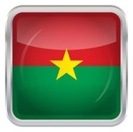 Glossy Button - Flag of Burkina Faso N3