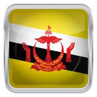 Glossy Button - Flag of Brunei N3