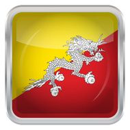 Glossy Button - Flag of Bhutan N3
