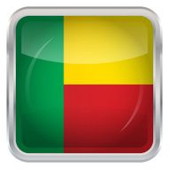 Glossy Button - Flag of Benin N3