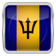 Glossy Button - Flag of Barbados N3