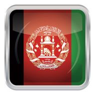 Glossy Button - Flag of Afghanistan N3