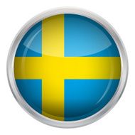 Glossy Button - Flag of Sweden N3