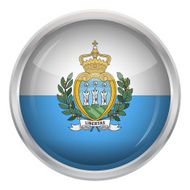 Glossy Button - Flag of San Marino N3