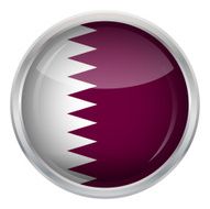 Glossy Button - Flag of Qatar N3