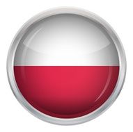 Glossy Button - Flag of Poland N2