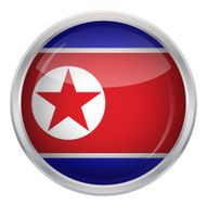 Glossy Button - Flag of North Korea N2