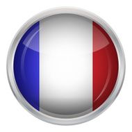 Glossy Button - Flag of France N2