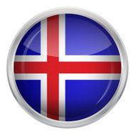 Glossy Button - Flag of Iceland N3