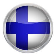 Glossy Button - Flag of Finland N3