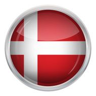 Glossy Button - Flag of Denmark N3