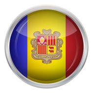 Glossy Button - Flag of Andorra N3