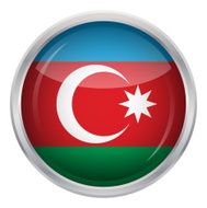Glossy Button - Flag of Azerbaijan N3