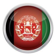 Glossy Button - Flag of Afghanistan N4
