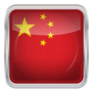 Glossy Button - Flag of China