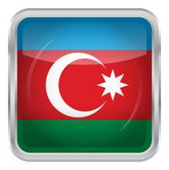 Glossy Button - Flag of Azerbaijan N4