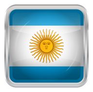 Glossy Button - Flag of Argentina N3