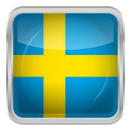 Glossy Button - Flag of Sweden N4