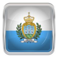 Glossy Button - Flag of San Marino N4