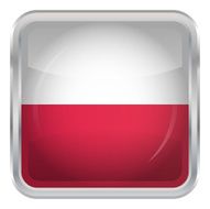 Glossy Button - Flag of Poland N3