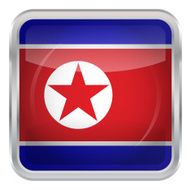 Glossy Button - Flag of North Korea N3