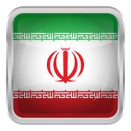 Glossy Button - Flag of Iran N3