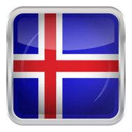 Glossy Button - Flag of Iceland N4