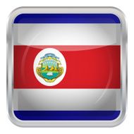 Glossy Button - Flag of Costa Rica N4