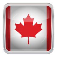 Glossy Button - Flag of Canada