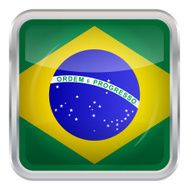 Glossy Button - Flag of Brazil N2