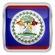 Glossy Button - Flag of Belize N3