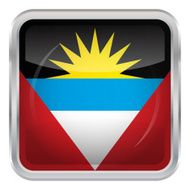 Glossy Button - Flag of Antigua And Barbuda