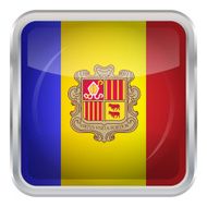 Glossy Button - Flag of Andorra N4