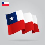 Flat and waving Chile Flag
