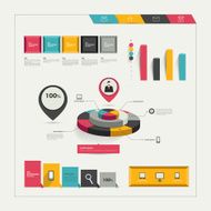 Collection of colorful flat infographic elements