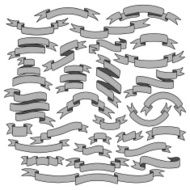Vintage ribbon banners set N15