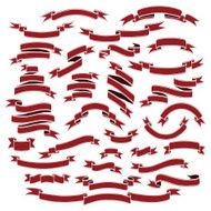 Vintage ribbon banners set N19