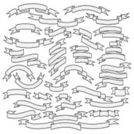 Vintage ribbon banners set N46