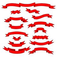 Vintage ribbon banners set N50