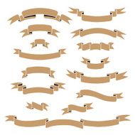 Vintage ribbon banners set N52