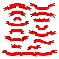 Vintage ribbon banners set N54